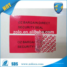 Autocollant anti-contrefaçon auto-falsifié / étiquettes sans sécurité pour l&#39;emballage de la boîte à papier
